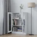 Armoire à vitrine Blanc 82,5x30,5x115 cm Aggloméré