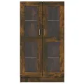 Armoire à vitrine Chêne fumé 82,5x30,5x150 cm Bois d'ingénierie