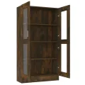 Armoire à vitrine Chêne fumé 82,5x30,5x150 cm Bois d'ingénierie