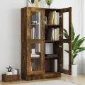 Armoire à vitrine Chêne fumé 82,5x30,5x150 cm Bois d'ingénierie