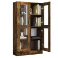 Armoire à vitrine Chêne fumé 82,5x30,5x150 cm Bois d'ingénierie