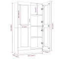 Armoire à vitrine Chêne fumé 82,5x30,5x150 cm Bois d'ingénierie