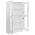 Armoire à vitrine Blanc brillant 82,5x30,5x150 cm Aggloméré