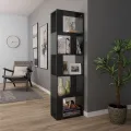 Bibliothèque/Séparateur de pièce Noir 45x24x159 cm Aggloméré