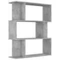 Bibliothèque/Séparateur de pièce Gris béton 80x24x96 cm