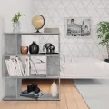 Bibliothèque/Séparateur de pièce Gris béton 80x24x96 cm