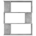 Bibliothèque/Séparateur de pièce Gris béton 80x24x96 cm
