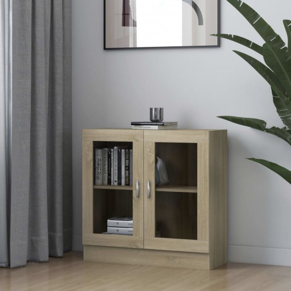 Armoire à vitrine Chêne sonoma 82,5x30,5x80 cm Aggloméré