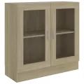 Armoire à vitrine Chêne sonoma 82,5x30,5x80 cm Aggloméré