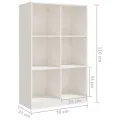 Bibliothèque Blanc 70x33x110 cm Bois de pin massif