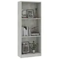 Bibliothèque à 3 niveaux Gris béton 40x24x108 cm Aggloméré