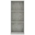 Bibliothèque à 3 niveaux Gris béton 40x24x108 cm Aggloméré