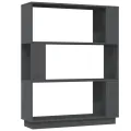 Bibliothèque/Séparateur de pièce Gris 80x25x101 cm Pin solide