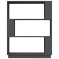Bibliothèque/Séparateur de pièce Gris 80x25x101 cm Pin solide