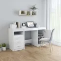 Bureau Blanc brillant 140x50x76 cm Aggloméré