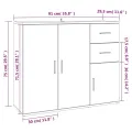 Buffet Sonoma gris 91x29,5x75 cm Bois d'ingénierie