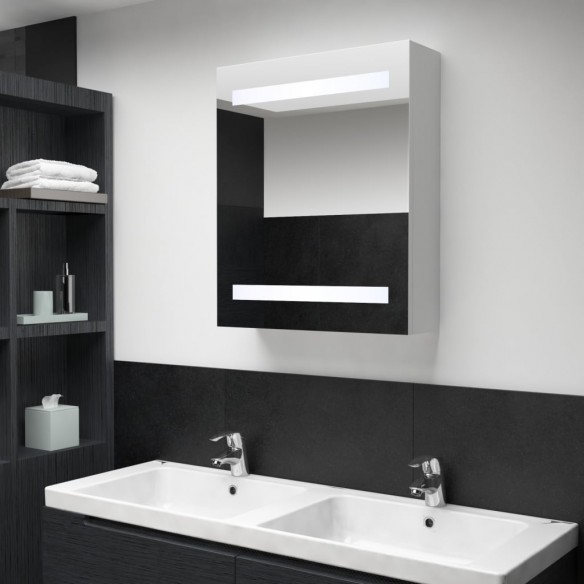 Armoire de salle de bain à miroir LED 50x13,5x60 cm