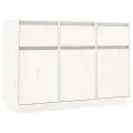 Buffet blanc 110x34x75 cm bois massif de pin