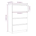 Buffet Sonoma gris 60x35x98,5 cm Bois d'ingénierie