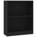 Bibliothèque Noir 60x24x74,5 cm Bois d'ingénierie