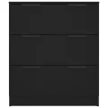 Buffet noir 60x30x70 cm bois d'ingénierie
