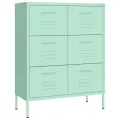 Armoire à tiroirs Vert menthe 80x35x101,5 cm Acier