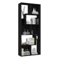 Bibliothèque Noir 67x24x161 cm Aggloméré