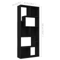 Bibliothèque Noir 67x24x161 cm Aggloméré