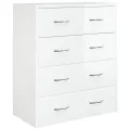 Buffet avec 4 tiroirs 60x30,5x71 cm Blanc brillant