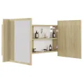 Armoire à miroir à LED de bain Chêne sonoma 90x12x45 Acrylique
