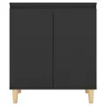 Buffet avec pieds en bois massif Noir 60x35x70 cm Aggloméré
