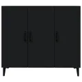 Buffet noir 90x34x80 cm bois d'ingénierie