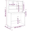 Bureau avec étagères Chêne sonoma 102x45x148 cm