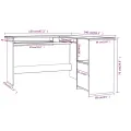Bureau d'angle forme de L Chêne sonoma 120x140x75 cm Aggloméré