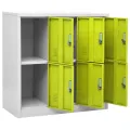 Armoires à casiers 2 pcs Gris clair et vert 90x45x92,5 cm Acier