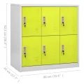 Armoire à casiers Gris clair et vert 90x45x92,5 cm Acier