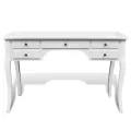 Bureau français en bois avec pieds courbés et 5 tiroirs
