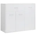 Buffet Blanc brillant 88x30x70 cm Aggloméré