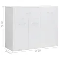 Buffet Blanc brillant 88x30x70 cm Aggloméré