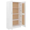 Bibliothèque Blanc brillant 82,5x30,5x150 cm Aggloméré