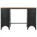 Bureau à double piédestal Bois de sapin et acier 120x50x76 cm