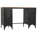 Bureau à double piédestal Bois de sapin et acier 120x50x76 cm