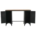 Bureau à double piédestal Bois de sapin et acier 120x50x76 cm