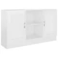 Buffet Blanc brillant 120x30,5x70 cm Aggloméré