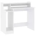 Bureau avec lumières LED Blanc 97x45x90 cm Bois d'ingénierie