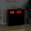 Buffet avec lumières LED noir 80x35x75 cm