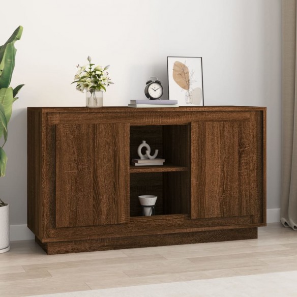 Buffet chêne marron 102x35x60 cm bois d'ingénierie