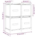 Armoire de rangement 4 paniers en tissu Crème 63x30x71 cm Acier