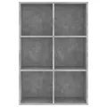 Bibliothèque/Buffet gris béton 66x30x98 cm bois d'ingénierie