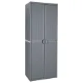 Armoire de rangement de jardin gris 65x45x172 cm PP rotin